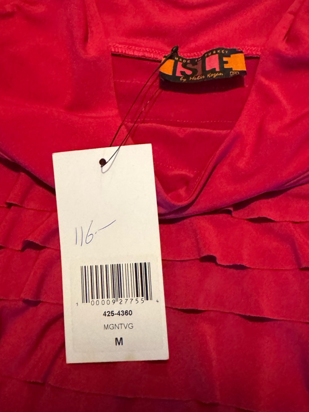 NWT ISLE by Melis Kozan Sz Medium Berry Pink Graduating Ruffle Tiered Mini Dress - Picture 3 of 7
